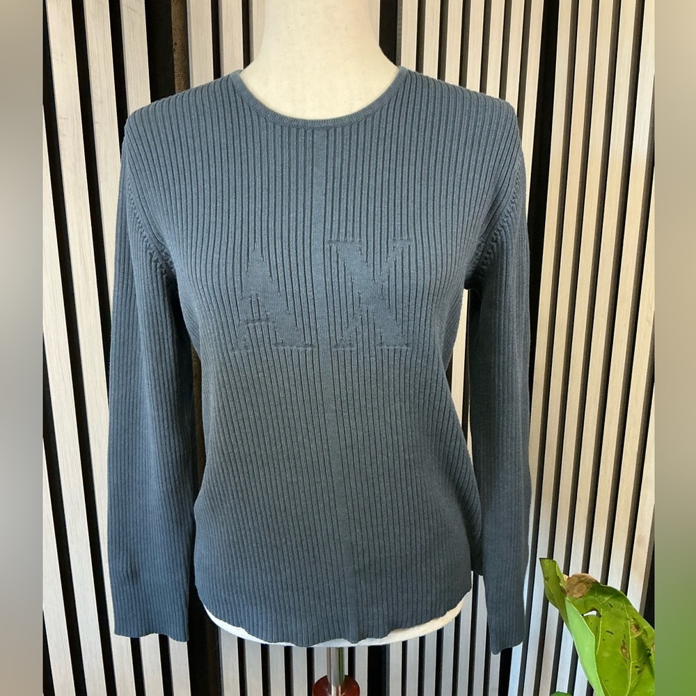 Armani Exchange Women’s Slate Blue Knit Top Sz M